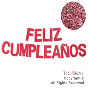 GUIRNALDA FRASE FELIZ CUMPLEA�OS GIBREADA ROJO 15CM x 1