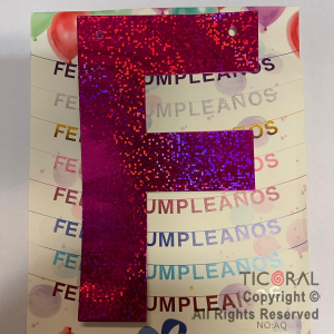 GUIRNALDA FRASE FELIZ CUMPLEA�OS HOLOGRAMA FUCSIA 15CM x 1