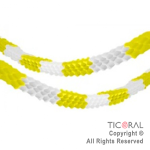 GUIRNALDA PANAL AMARILLO Y BLANCO 2 MTS (8x6cm) X 4 UNIDADES