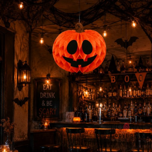 ADORNO COLGANTE CALABAZA PAPEL HALLOWEEN PUMPKIN 20 CM NARANJA (HWP26066)