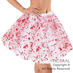 POLLERA TUTU INFANTIL CON SANGRE HALLOWEEN DE 30 CM DE LARGO