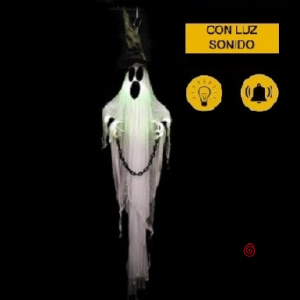 COLGANTE ALIENTO FANTASMAL LUMINOSO LED Y SONIDO 195 CM X 1
