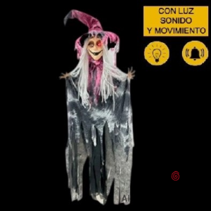 COLGANTE BRUJA OSCURA CON LUZ MOVIMIENTO Y SONIDO 150 CM X 1