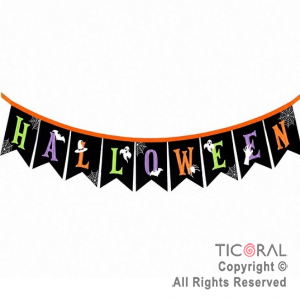 BANDERIN HALLOWEEN LETRAS FLUO