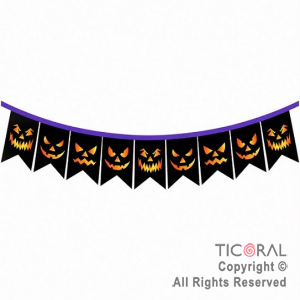BANDERIN HALLOWEEN CARAS DE CALABAZAS