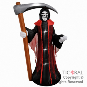 INFLABLE DECORACION LA PARCA MACABRA LUMINOSO TERROR 2,4 MTS
