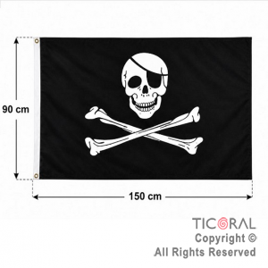 BANDERA PIRATA JELLY ROGER 90 CM X 150 CM HALLOWEEN