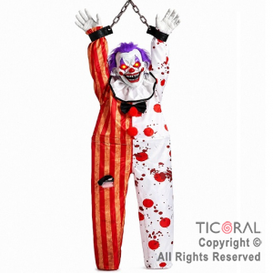 PAYASO COLGANTE CON MOVIMIENTO SONIDO Y LUZ (HDA-0301)