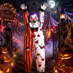 PAYASO COLGANTE CON MOVIMIENTO SONIDO Y LUZ (HDA-0301)