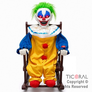 PAYASO EN SILLA MECEDORA CON MOVIMIENTO SONIDO Y LUZ (HDA-0801)
