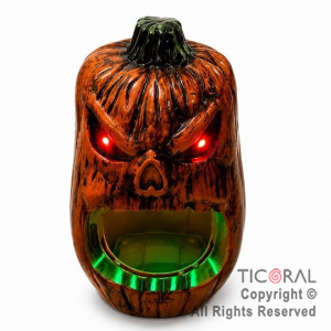CALABAZA DE TERROR CON MOVIMIENTO DE DIENTES SONIDO Y LUZ (HDA-1001)