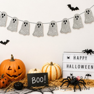 GUIRNALDA FANTASMA GIBRE PLATA HALLOWEEN (10671)