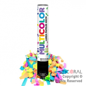 LANZAPAPELITOS 40CM PAPEL BARRILETE MULTICOLOR x 1