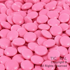 LENTEJAS DE CHOCOLATE COLORETI COLOR ROSA X 300 GR