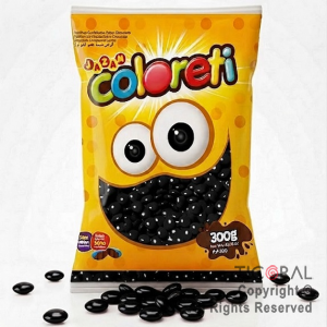 LENTEJAS DE CHOCOLATE COLORETI COLOR NEGRO X 300 GR