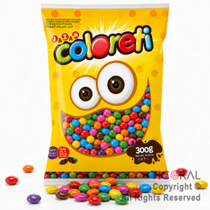LENTEJAS DE CHOCOLATE COLORETI MULTICOLOR X 300 GR