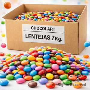 LENTEJAS DE CHOCOLATE COLOR SURTIDO CHOCOLART X 7KGR x 1 CHOCOLART