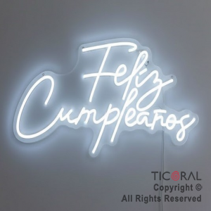 CARTEL NEON LED FELIZ CUMPLEA�OS BLANCO x 1