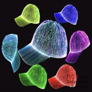 SOMBRERO GORRO TRUCKER FIBRA OPTICA USB NEGRO CAP x 1