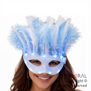 ANTIFAZ ARGENTINA CON PLUMAS LUMINOSO ( PACK X 5 UNIDADES)
