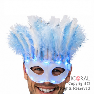 ANTIFAZ ARGENTINA CON PLUMAS LUMINOSO ( PACK X 5 UNIDADES)