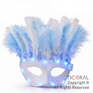 ANTIFAZ ARGENTINA CON PLUMAS LUMINOSO ( PACK X 5 UNIDADES)