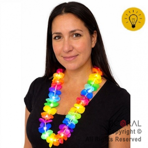 COLLAR HAWAIANO LUMINOSO MULTICOLOR x 1