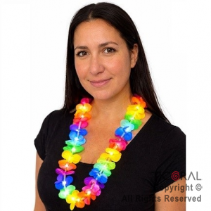 COLLAR HAWAIANO LUMINOSO MULTICOLOR x 1