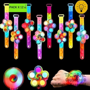PULSERA GIRATORIA LUMINOSA POP IT x 12