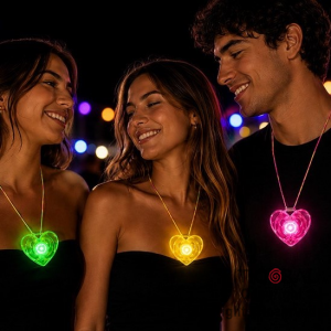 COLGANTE LUMINOSO CORAZON ACRILICO X 36 UNIDADES