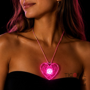 COLGANTE LUMINOSO CORAZON ACRILICO X 36 UNIDADES