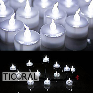 VELA CON LUZ BLANCA LED LUMINOSO X 24