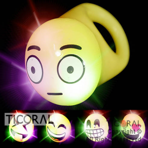 ANILLO EMOTICONES SILICONA LUMINOSO X 36