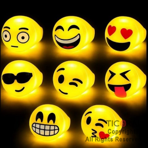 ANILLO EMOTICONES SILICONA LUMINOSO X 36
