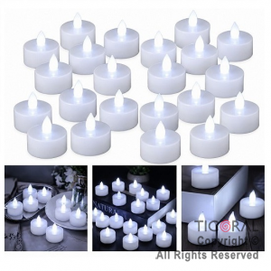 VELA DE NOCHE CON LUZ BLANCA X 24 UNIDADES