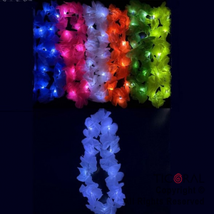 COLLAR HAWAIANO FLOREADO FLUO LUMINOSO PLENOS SURTIDOS X 12