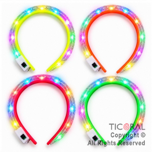 VINCHA LUMINOSA FLUO MULTIUSO MULTICOLOR X 6 UNIDADES