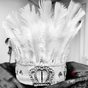 CORONA DE REY CON PLUMAS BLANCAS x 1
