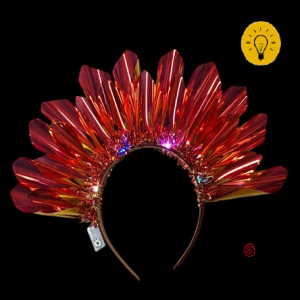 VINCHA DIADEMA IRIDISCENTE LED ROJO (U2411-247) X 1