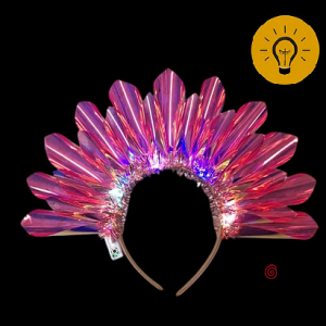 VINCHA DIADEMA IRIDISCENTE LED ROSA (U2411-247) X 1
