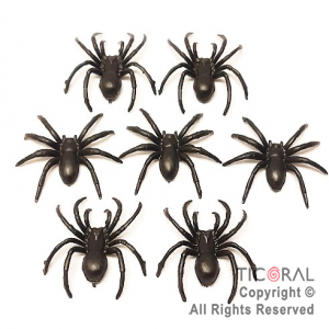 MINI ARA�AS CHICAS NEGRAS PLASTICAS 6 CM DIAMETRO x 24
