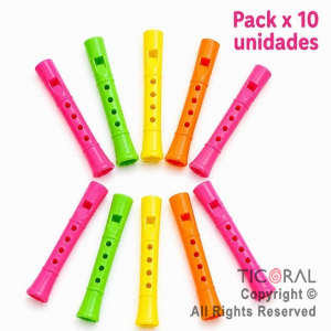 SET DE FLAUTAS 7,5 CM X 10 UNIDADES