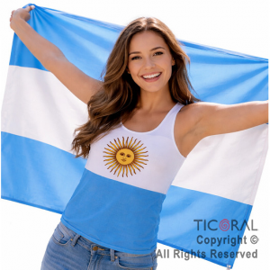 BANDERA TELA ARGENTINA CON SOL 90 X 140 CM x 1