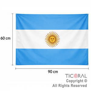 BANDERA TELA ARGENTINA CON SOL 60 X 90 CM