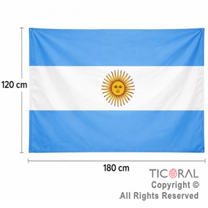 BANDERA TELA ARGENTINA CON SOL 120 X 180 CM- (CH5020)