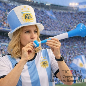 CORNETA BOCINA VUVUZELA ARGENTINA 55 CM 7054AR