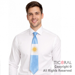 CORBATA DE TELA ARGENTINA CON SOL