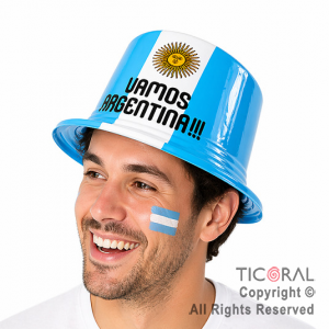 SOMBRERO PLASTICO PILUSO ARGENTINA x 6 UNIDADES