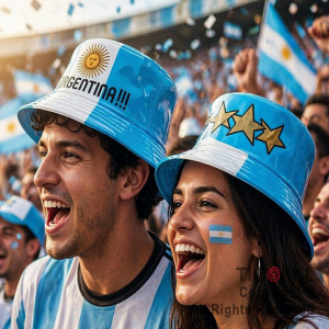 SOMBRERO PLASTICO PILUSO ARGENTINA x 6 UNIDADES