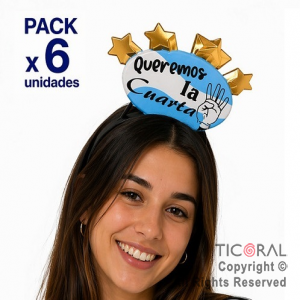 VINCHA ARGENTINA FRASES SURTIDAS (PACK X 6 UNIDADES) Imagen: 0